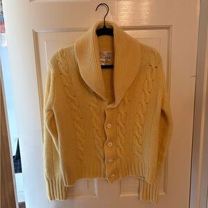 Dean’s of Scotland Wool Yellow Cable Knit Sweater